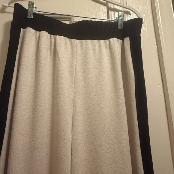 Chic Beige and Black Women's Pantsuit real black embellishment on top. - Picture 5 of 6